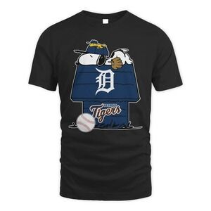 Detroit Tigers Snoopy And Woodstock The Peanuts Baseball Shirt